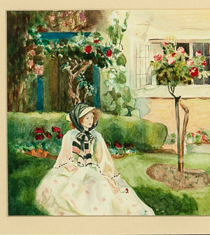 Lady In A Garden 1909 Watercolour