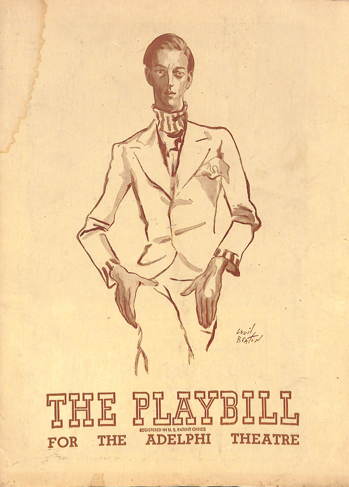 The Playbill For The Adelphi Theatre w/ Cecil Beaton Cover