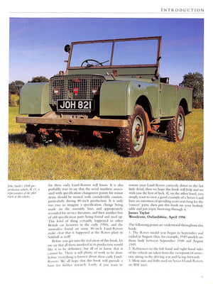 "Original Land-Rover Series I The Restorer's Guide To All Civil And Military Models 1948-58" 2009 TAYLOR, James