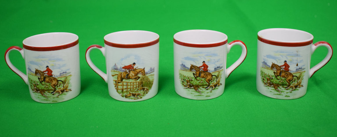 "Set x 4 English Hunting Scenes Ambassador Ware Demitasse Cups"