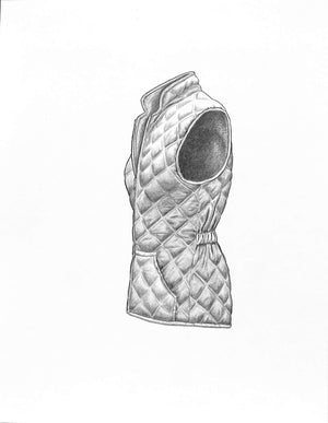 Quilt Vest 1998 Graphite Drawing