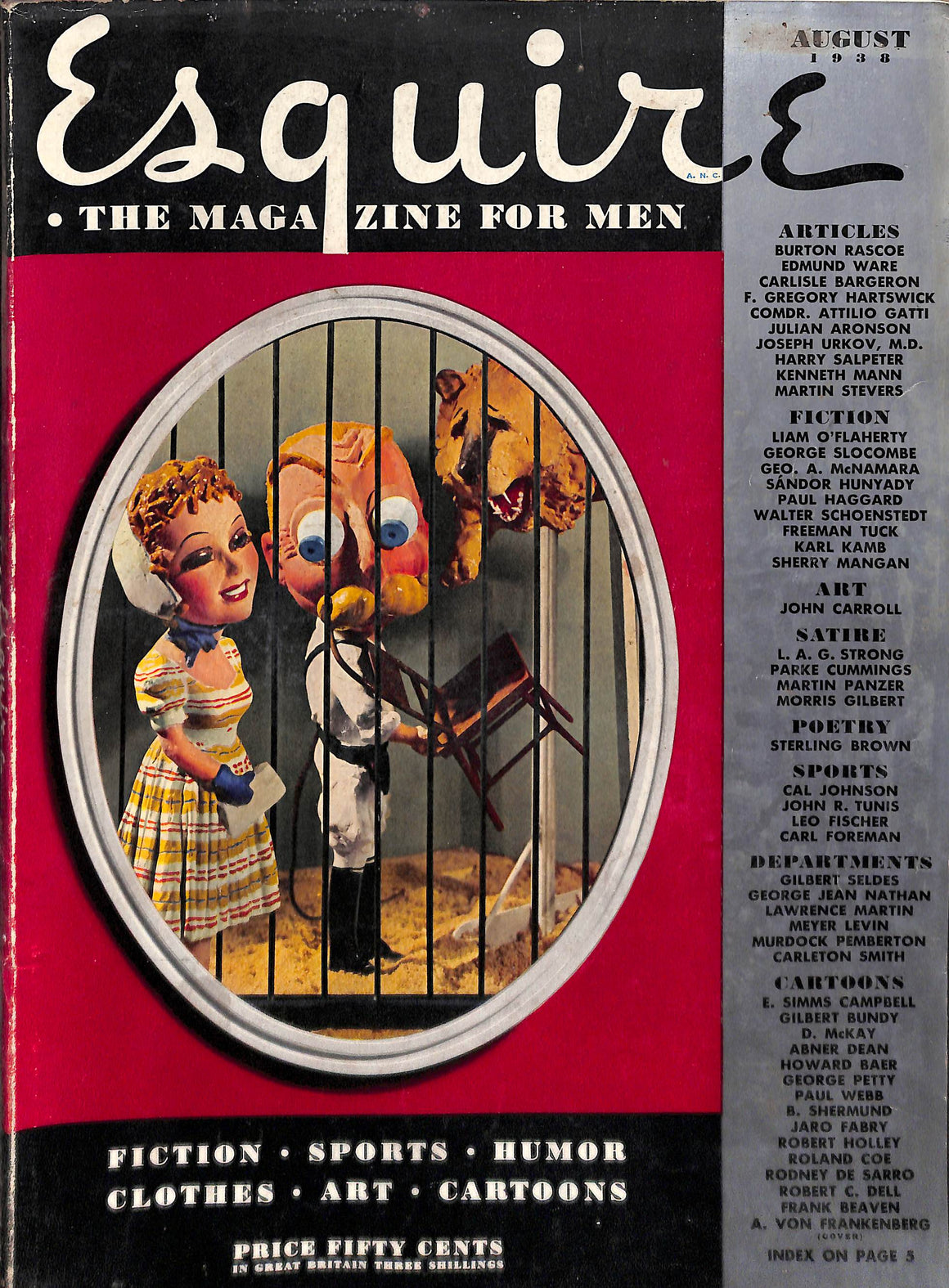 "Esquire The Magazine For Men" August 1938