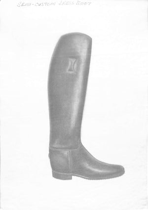 Semi-Custom Dress Boot Graphite Drawing