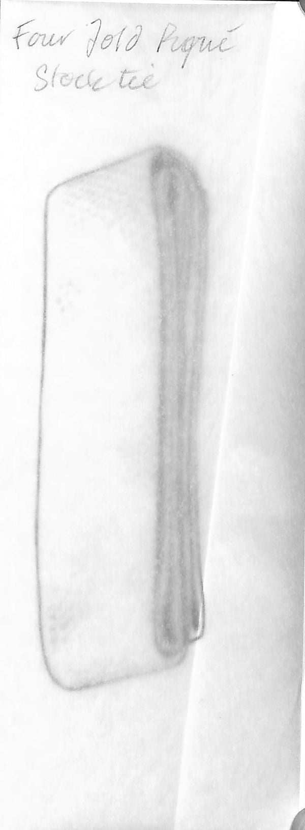 Four-Fold Pique Stock Tie Graphite Drawing