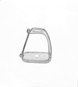 Peacock Safety Stirrups Graphite Drawing