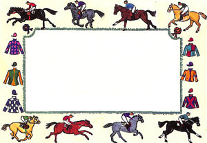 "Set x 7 Horse Racing Postcards & Envelopes"