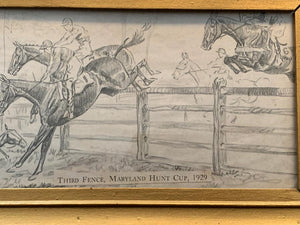 Third Fence, Maryland Hunt Cup, 1929' Print by Paul Desmond Brown (1893-1958) (SOLD)