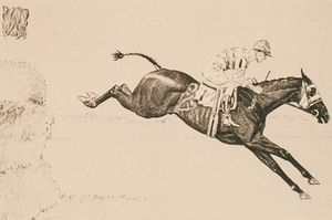 Steeplechase Drypoint by Paul Brown