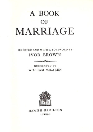 "A Book Of Marriage" 1963 BROWN, Ivor