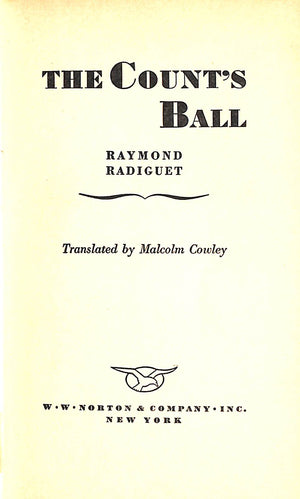 "The Count's Ball" 1929 RADIGUET, Raymond