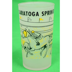 "Saratoga Springs Horse Racing Frosted c1950s Cocktail Glass" (SOLD)