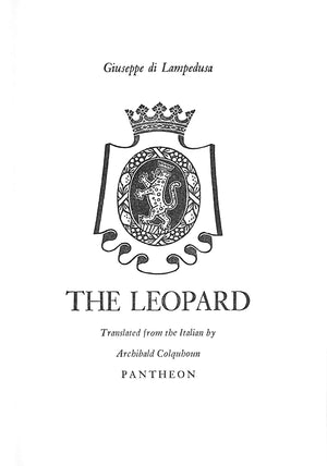 "The Leopard" 1960 DI LAMPEDUSA, Giuseppe