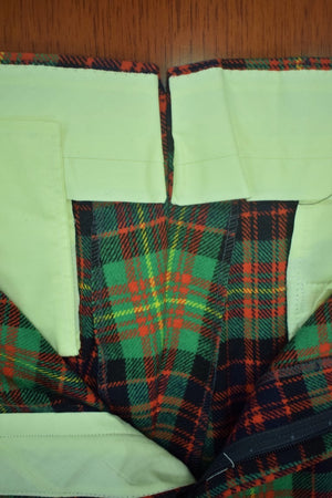 O'Connell's c1980s Tartan Plaid GT Flannel Trousers Sz: 34R (DEADSTOCK)