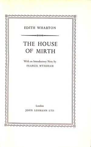 "The House Of Mirth" 1953 WHARTON, Edith