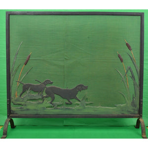 "Retrievers In Duck Blind Hunting Fire Screen" (SOLD)