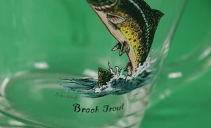 "Hand-Painted Leaping "Brook Trout" Pitcher Signed: Schaldach for Carwin"