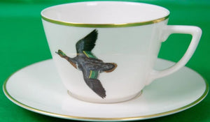 Set of (4) Abercrombie & Fitch Gamebird Cups & Saucers
