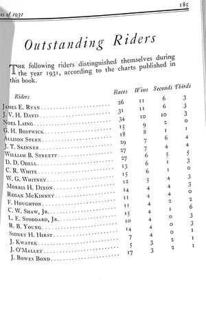 Record of Hunt Race Meetings In America Vol. I Races of 1931