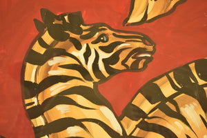 Original Watercolour & Gouache "Prancing Zebras" for "El Morocco's" Nightclub