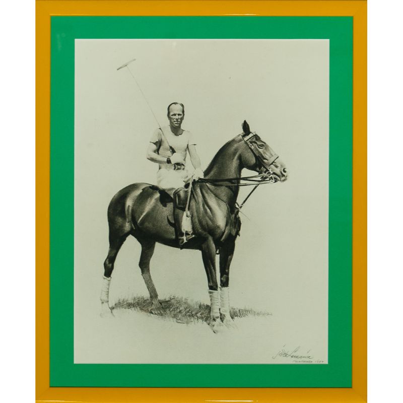 Palm Beach Polo Charcoal c1951 Drawing By Jack Lorraine