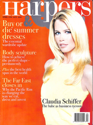Harper's & Queen w/ Claudia Schiffer On Cover April 1996