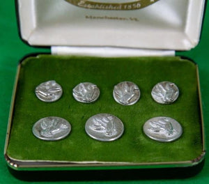 Orvis Pewter Mallard Boxed Set of (7) Blazer Buttons/ (3) Frontal & (4) Sleeve