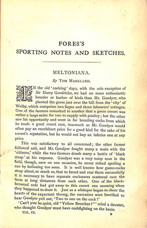 "Fores's Sporting Notes & Sketches Vol. IX 1892"