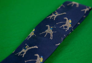 "Turnbull & Asser Polo Player On Giraffe Silk Tie w/ Jockey Cap/ Stirrup Hickok Tie Clasp" (SOLD)