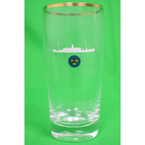 Cocktail Glass w/ 3 Crowns & Cruise Ship