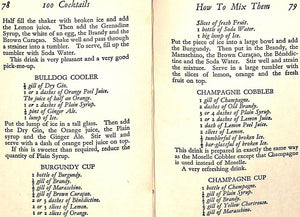 "100 Cocktails: How To Mix Them" "Bernard"