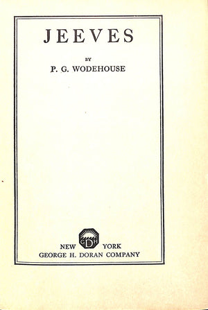 "Jeeves" 1923 WODEHOUSE, P. G.
