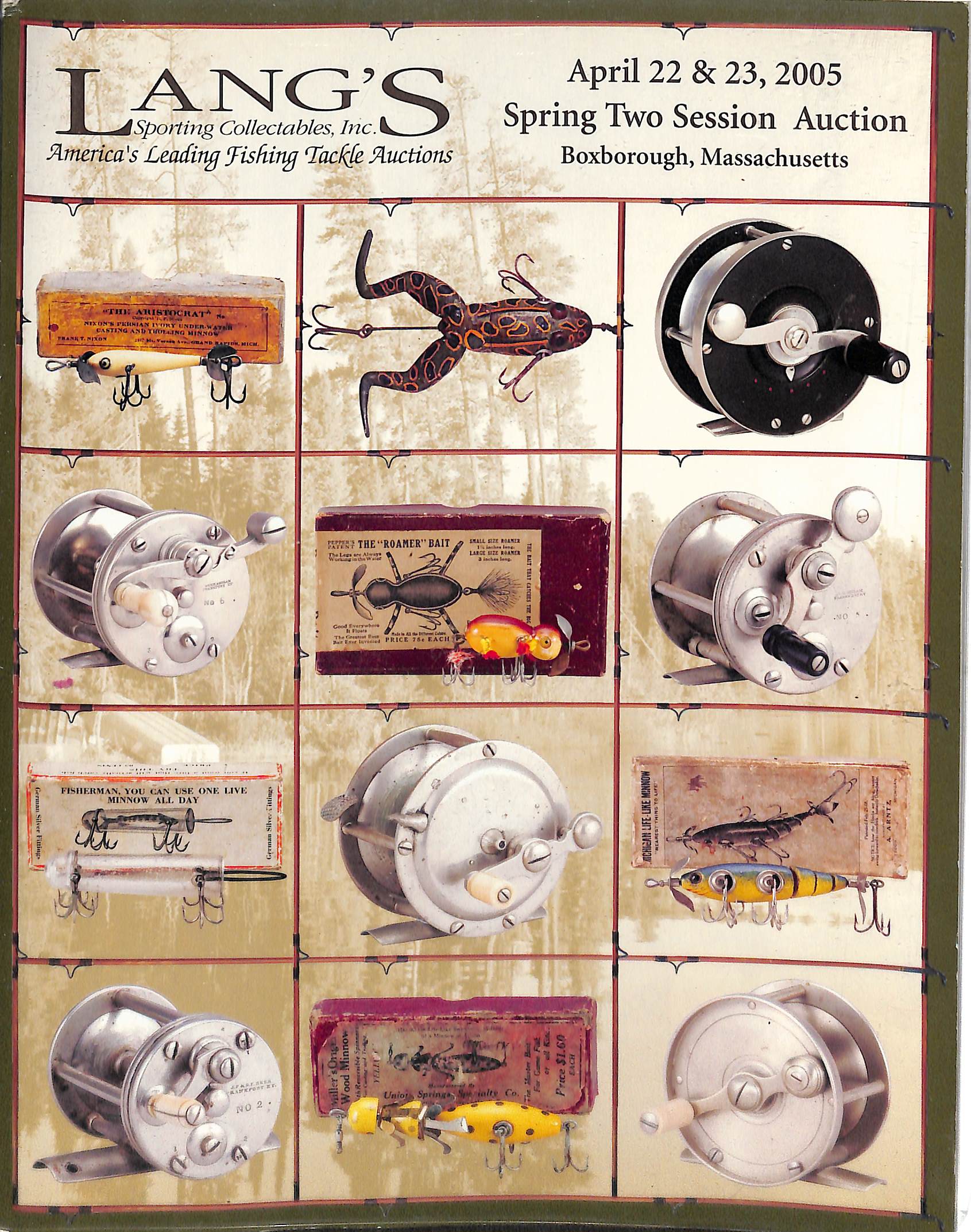 auction fishing reels Lang's Sporting Collectables: America's Leading Fishing Tackle Auctio