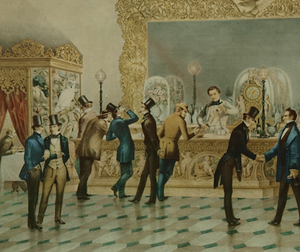"Elegant Hospitality" Gentlemen's Private Club c1854 Print