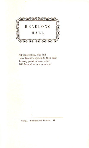 "The Novels Of Thomas Love Peacock" 1948 GARNETT, David [edited by]