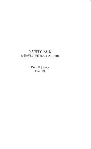 "Vanity Fair A Novel Without A Hero" 1937 THACKERAY, William (SOLD)