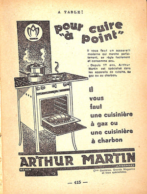 "A Table! Conseils Recettes Menus..." 1930 Chez Tante Claire