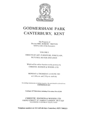"Godmersham Park" 1983 Christie's