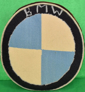 "BMW Hand-Needlepoint c1960s Pillow" (SOLD)