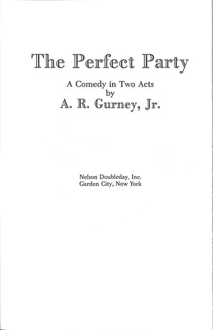 "The Perfect Party" 1986 GURNEY, A.R., Jr.