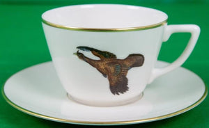 Set of (4) Abercrombie & Fitch Gamebird Cups & Saucers
