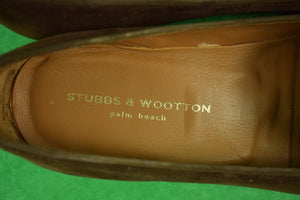 "Stubbs & Wootton Chocolate Suede Fly-Fisherman w/ Leaping Trout Emb Toe Box" Sz: 12 (SOLD)