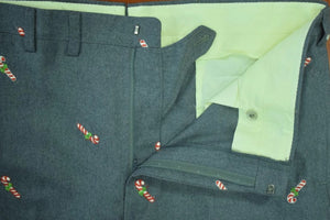 "GT Candy Cane Emb Med Grey Flannel Trousers" Sz: 40"W