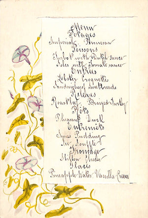 Hand-Written c1920s Menu Card