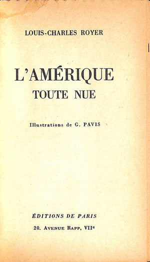 "L'Amerique Toute Nue" 1957 ROYER, Louis-Charles