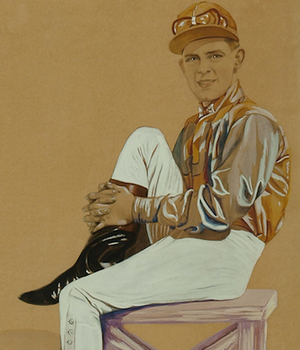Jockey w/ Leg Up 1941 Watercolour
