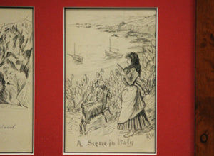 Four Postcard Drawings