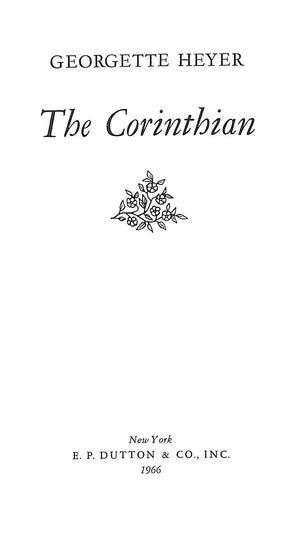 "The Corinthian" 1966 HEYER, Georgette