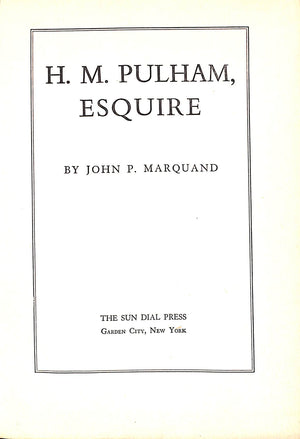 "H.M. Pulham, Esquire" 1944 MARQUAND, John