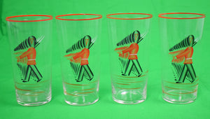 Set of 4 Queen's Royal Guard Hand-Painted Cocktail Glasses