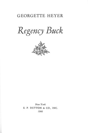 "Regency Buck" 1966 HEYER, Georgette